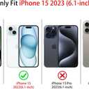 2 x NITITOP Compatible for iPhone 15 Case Cute Flower Floral Clear for Women Girl Ultra Slim Crystal Shockproof Soft TPU Anti-Yellow Protective Phone Cover - White