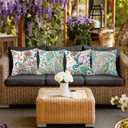 4 x NIGHTWISH Outdoor Waterproof Pillow Covers 20x20 Set of 4 Spring Summer Floral Boho Decorative Outdoor Throw Pillows Paisley Cushion Cases for Patio Furniture Bench Couch Sunbrella