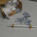 Goldenwarm 15 Pack 5 Inch Kitchen Cabinet Handles Gold Drawer Pulls Crystal Acrylic with Brushed Brass Handles for Cabinets Dresser Cupboard Wardrobe (5"/128MM Hole Center)