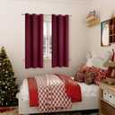 BGment Christmas Red Blackout Curtains for Bedroom - Grommet Thermal Insulated Room Darkening Curtains for Living Room, Set of 2 Curtain Panels (42 x 63 Inch, Burgundy)