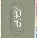 Rileys 2026 Planner, Agenda Planner With Weekly And Monthly View, Daily Agenda Book And Yearly Planners Calendar Book, Spiral Bound With Tabs, Notes, Goals And Holidays (Green, 8.5 x 11 in)