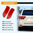 2Pcs Rear Bumper Reflector Light Lamp Compatible with Jeep Grand Cherokee 2011-2021, Dodge Journey 2011-2020, Compass 2011-2017 Replaces 57010720AC 57010721AC(Red Lens, Left and Right)