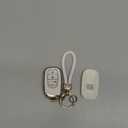 for Honda Key Fob Cover 5 Button Soft TPU with Leather Keychain 360 Degree Protection Key Case Shell Holder Fits for 2022 2023 2024 Honda Accord Civic HR-V CR-V Pilot Odyssey, B White