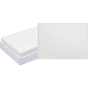Paper Junkie White Cardstock with Gold Foil Border and Envelopes - 5 x 7 Inch - 50 Sheets - Gold Note Cards