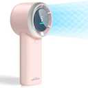 WHATOOK Portable Handheld Mini Fan: High Speed Cooling Fan, 10 Hours Battery Life, USB Rechargeable, Small Essentials for Women, Beach Travel, Vacation (Pink)