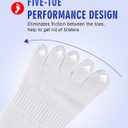 Toe Socks for Men 5 Finger Cotton Athletic Running Wicking 4 Pack/3 Pack (White) M