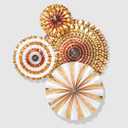 Coterie Gold Party Fans  Set of 4 Hanging Crepe Paper Decorations | Shiny Gold Fans with Paperclips for Easy Display | Elegant Party Backdrop for Birthdays Showers Weddings and More