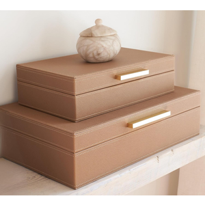 ZICOTO Decorative Storage Boxes with Lids – Set of 2 Beautiful PU Leather Organizer Bins for Your Bookshelf Home Decor - Safely Store Photos, Documents and Memory Box Keepsakes in Style
Amazon's Choice