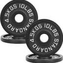 2" Cast Iron Weight Plates | 10Lbs Standard Gym Plates (Singles, Pairs & Multi-Pack Sets) | Black with Silver Numbers for Barbell, Dumbbell, Powerlifting & Home Gym 