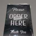 Please Order Here Sign - Cafe, Takeaway, Coffee Shop, Sandwich Shop, Counter Sign, A4 size (Black Adhesive)