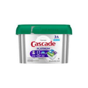 Cascade Platinum Dishwasher Pods, Dishwasher Detergent, Dish Detergent Soap, Fresh, 34 count