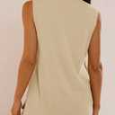 AGSEEM Women's 2 Piece Lounge Sets Summer Casual Sleeveless Outfits (Beige)