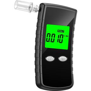 Breathalyzer with LCD Digital Display, Portable Alcohol Tester Includes 10 Mouthpieces