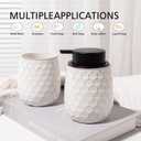Soap Dispenser, 12 OZ Ceramic Liquid White Hand Soap Dispenser with Honeycomb Design for Kitchen or Bathroom, Refillable Dish Lotion Dispenser, ANTIS'S HOME