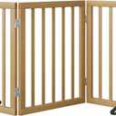 Dog Gates for Doorways Stairs, Foldable Freestanding Pet Gate, Dog Fences Indoor, Bamboo Dog Gates (Natural, 18-55" Wide) (3 Panel - 55 inches Wide)