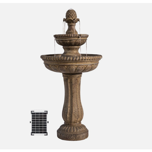 XBrand 39" 2-Tier Outdoor Freestanding Solar Water Fountain CA-HC-243-8364-2