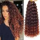 8 Packs Curly Crochet Hair GoGo Curl Crochet hair for Women Deep Wave Braiding hair, Synthetic Bohemian Crochet Braid Water Wave Crochet hair Extensions(18inch, T/350)
