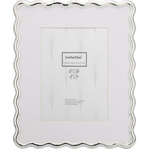 Silver 8x10'' Heavy-Duty Zinc Alloy Photo Frames with Acid Free Mat for 5x7'',Wave Design Silver Picture Frame 8x10'' with Black Velvet Backing,for Desktop and Wall Hanging