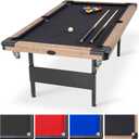 GoSports 6, 7, or 8 ft Billiards Tables - No Assembly, Choose Your Color - Portable Pool Table Includes Full Set of Balls, 2 Cue Sticks, Chalk and Felt Brush