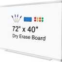 H-Qprobd Dry Erase Board for Wall 72"x40" Aluminum Presentation Magnetic Whiteboard with Long Pen Tray, Wall-Mounted White Board for School, Office and Home