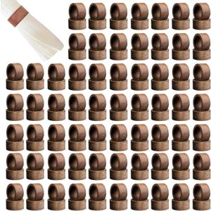 60pcs Wooden Napkin Rings, Handmade Dining Table Napkin Holder, Rustic Wood Napkin Holders Bulk for Weddings, Thanksgiving, Christmas & Events - 2 Inch, Brown