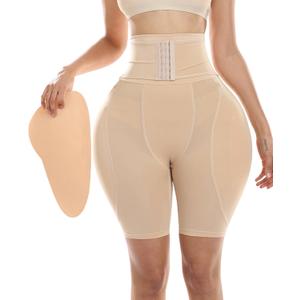 Hip Pads for Women Shapewear Butt Lifter Shaper with Butt Pads Hip Padded Shapewear Enhancer to Make Butt Bigger (X-Large, Beige (High Waist With Hooks))