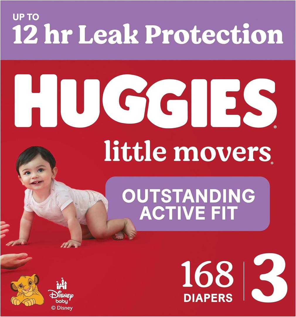 Huggies little movers size 3 18-28lbs 168ct