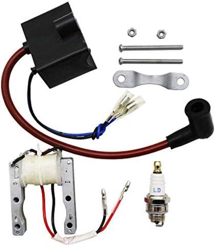 CNCMOTOK High Performance Kit CDI-Ignition-Coil Magneto Coil Spark Plug for 49cc-80cc 2-Stroke Motor Engine Motorized Bicycle Bike