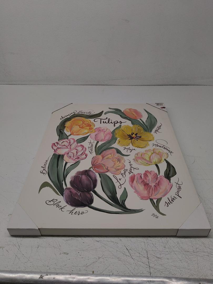 DI CA 24×30 EMB TULIPS WALL ART
