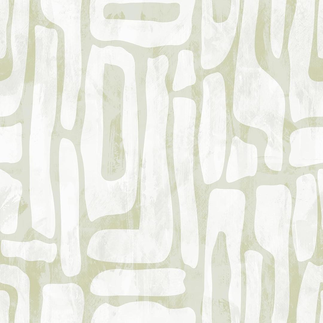 VEELIKE Cream Beige Geometric Peel and Stick Wallpaper Modern Abstract Wallpaper for Bedroom Bathroom 17.7''x354'' Self Adhesive Removable Mid Century Wall Paper for Living Room Accent Walls Shelves