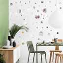 DIY Wall Decals Acrylic Mirror Sticker Set 60 Pcs, Circle Mirror Wall Stickers for Living Room Bedroom Decor(Silver)