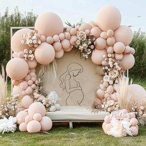 Double Stuffed Nude Balloon Garalnd Blush Beige Balloons Cream Brown Balloon Arch Kit Different Sizes Ivory Latex Balloons For Neutral Baby Shower Gender Reveal Birthday Boho Party Decorations