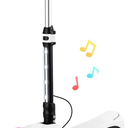24V Electric Scooter for Kids w/150W Powerful Motor, Thumb Throttle, LCD Screen, Bluetooth, Light-Up Stem Deck & Wheels, 3 Adjustable Heights, 5MPH Safe Speed, 3 Wheel Electric Scooter for Kids (White)