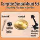 Car Cymbal Air Vent, Mini Crash Drum Cymbal Set with Mini Drum Stick, Funny Car Symbol Musical Gadget for Drummers, Dashboard Accessory Fits Most Vehicles, Turns Traffic into a Jam Session (Yellow)