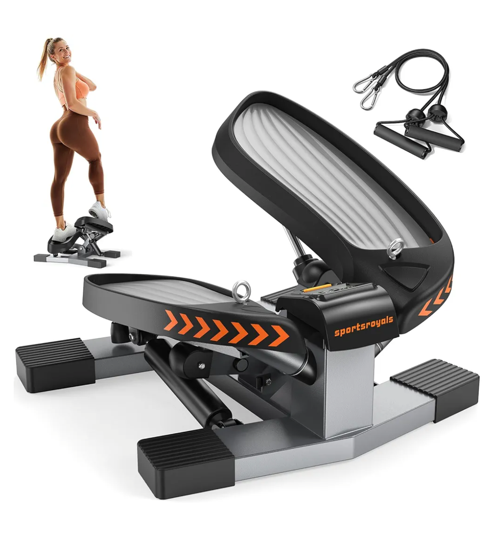 Sportsroyals Stair Stepper for Exercises-Twist Stepper with Resistance Bands and 330lbs Weight Capacity