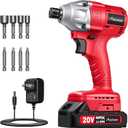 AVID POWER 20V Brushless 1/4'' Impact Driver Kit, 2220in-lbs High Torque, 2-Speed Mode, Variable Speed Cordless Impact Driver, Brake Stop Function, Compact Design with LED Light, 4 Sockets & 4 Bits
