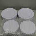 U-QE 100 Pieces White Disposable Plates - Premium Hard Plastic Plates for Wedding and Party Use Including 50 Dinner 10.25 '' & 50 Dessert 7.5 '' Plates