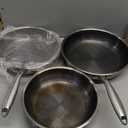 FogDream Non Stick Frying Pans Set, 8, 10 & 12 Inch Stainless Steel Pans,Tri-Ply Stainless Steel Pots and Pans Set for All Cooktops, Dishwasher & Oven-Safe Cooking Pan, Stay-Cool Handle, Silver