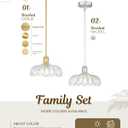 FEMILA 10.4" Gold Pendant Light, Vintage Pendant Lighting with Flower Glass, Pendant Light for Kitchen Island Bedroom Hotel Living Room, 4FJX82MIL BG