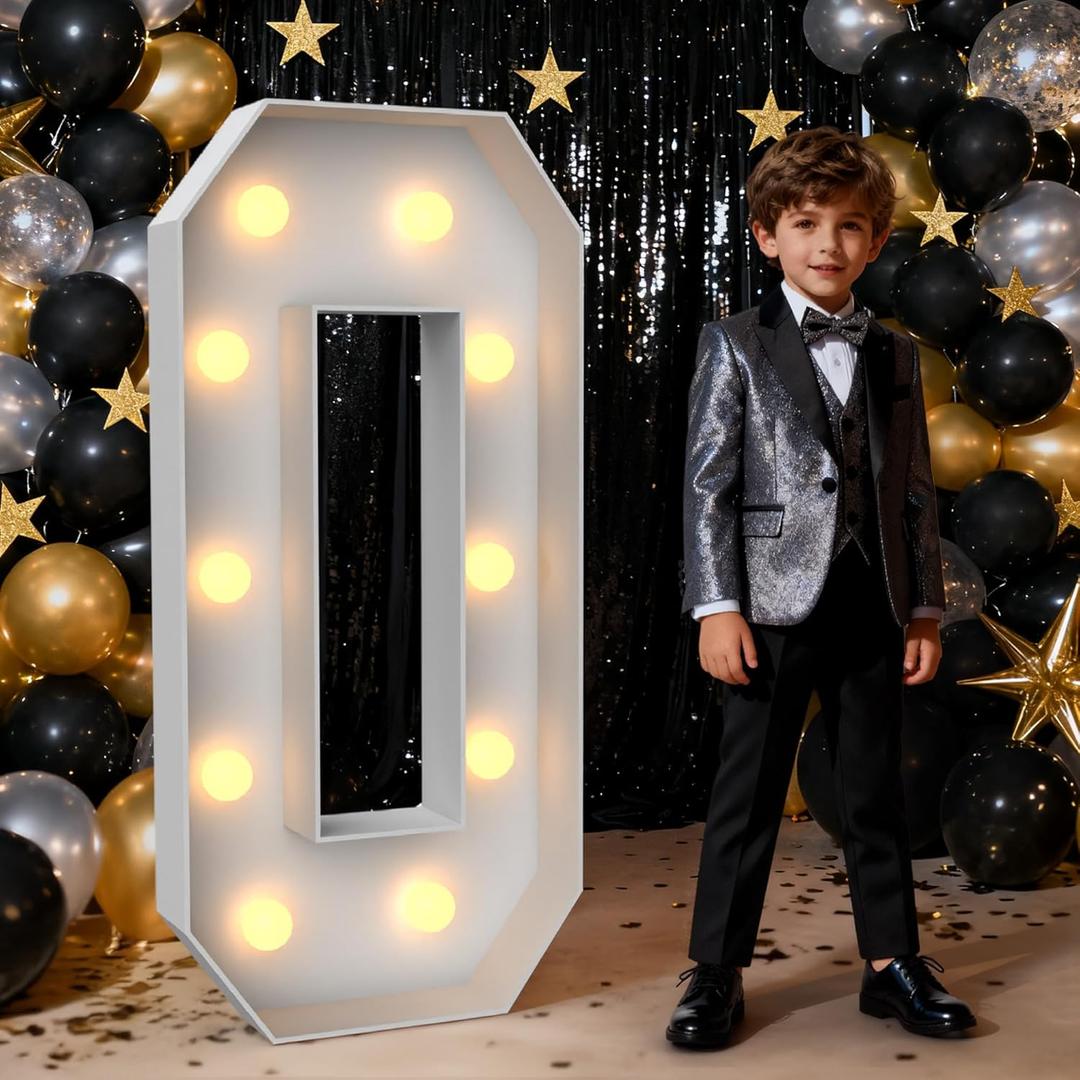 Light up Numbers 3ft Number 0 Marquee Light up Numbers for Party Pre-Cut Foam Board Large LED Number with Lights for Birthday Christmas Prom Wedding Baby Shower Engagement Graduation Party Decorations