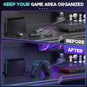 innoAura Switch 2 Charging Dock J-Con, 4 in 1 Fast Charger Station with LED Indicator, Foldable & Magnetic, Travel-Friendly, Switch 2 J-Con Accessories with 3FT USB C Cable