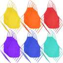 Yahenda 60 Pack Kids Painting Aprons Children's Artists Fabric Aprons Paint Art Craft Disposable Child(Red, Orange, Yellow, Green, Blue and Purple)