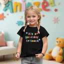 Kindergarten Shirt for Girls Boys First Day of School Tshirt Cute Little Kids Back to School Tee Tops (Black)