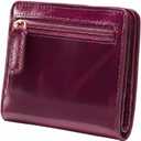 Itslife Women's Rfid Blocking Small Compact Bifold Leather Pocket Wallet Ladies Mini Purse with id Window (Waxed Fuchsia)