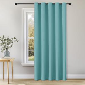 ChrisDowa Blackout Curtains 70 inches Wide for Bedroom - Extra Wide Grommet Thermal Insulated Room Darkening Curtains for Living Room (1 Panel, Aqua, 70 x 84 Inch)