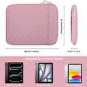 9-11 Inch Tablet Sleeve Pouch, Padded Case Bag for iPad Pro 11-in (M4), iPad 10.9 (10th Gen), iPad Air 11-in (M2), Galaxy Tab S9/S8, Slim Portable Protective Cover with Front Pocket (Pink)