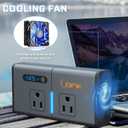 200W 7-in-1 Car Power Inverter DC 12V to 110V AC with PD 27W USB-C & QC 3.0, Dual AC Outlet Car Plug Adapter for Vehicles, LED Voltage Display, Quiet Cooling Fan for Laptop CPAP Road Trip Camping