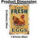 6 Piece Metal Signs Chicken Signs for Funny Coop Decor Signs for Outdoor Decor Farm Plaque Yard Chicken Coop Gift for Chicken Lovers Chickens Plaque 8x12 Inch