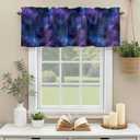 2 x Valance Curtain for Kitchen,Galaxy Star Nebula Space Starry Sky Window Valance for Living Room Scroll,Rod Pocket Valances for Bedroom Decor,Window Treatment Valance 1 Panel 18" x 42"