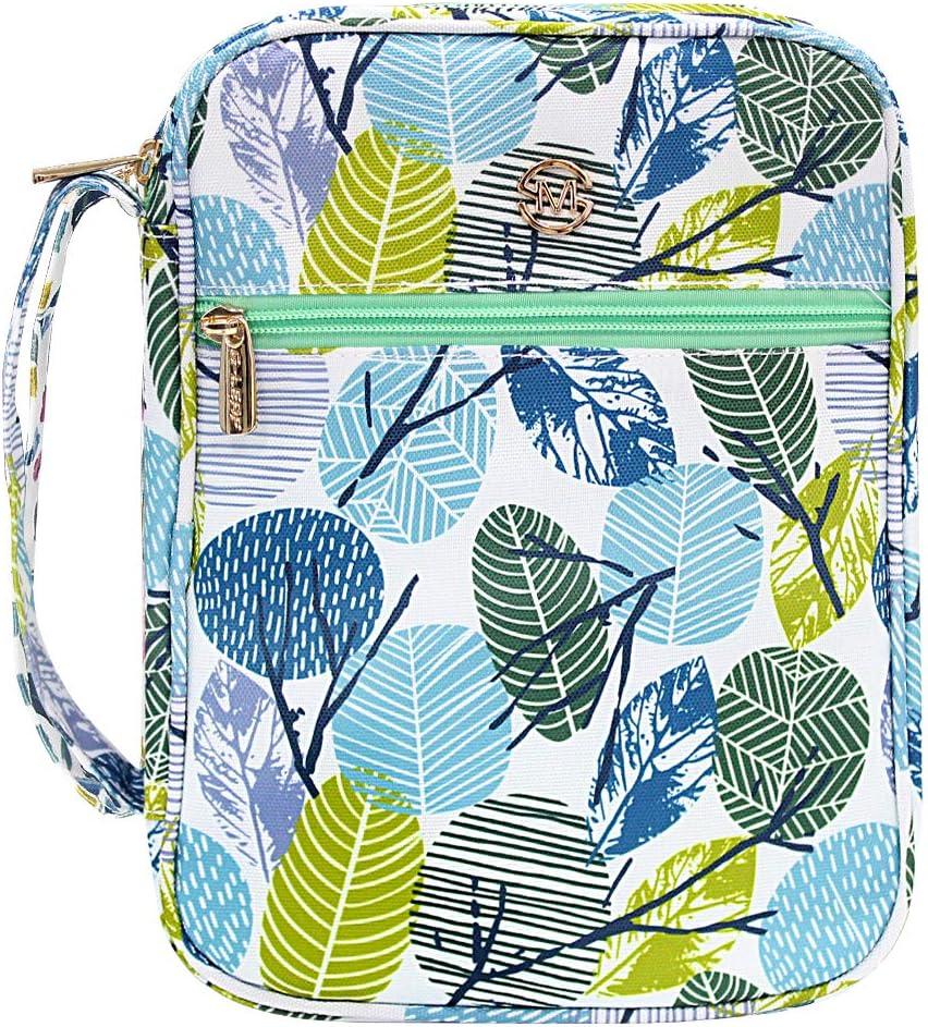 G-LEAF Bible Cover Case/Book Cover, Bible Case for Women, Bible Cover Bags Floral Pattern With Handle Fits for Standard Size Bible, 9.5x6.7x2.5 In